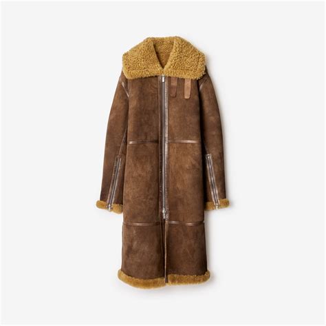 Shearling Coat in Moss 